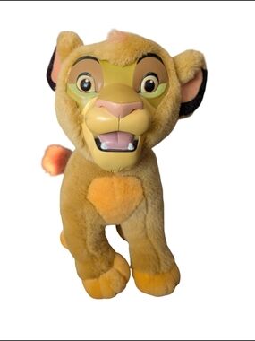 Vintage Disney Lion King Simba 15" Plastic Face Plush Disneyland WDW